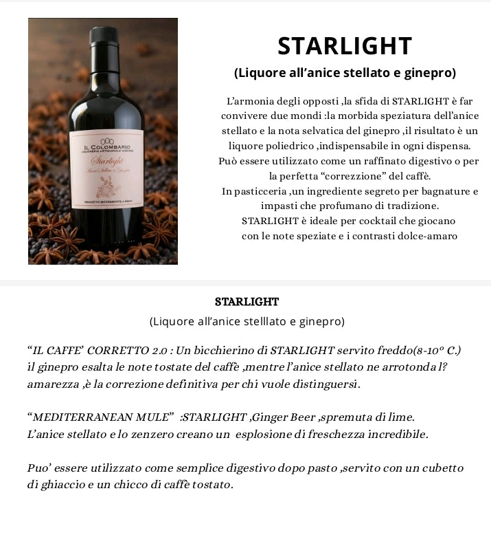 Starlight( anice stellato e ginepro)